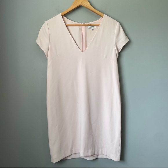 Aritzia Babaton Jameson Mini Sheath Dress Mauve Chalk Pink Blush EUC Size 6 - Picture 5 of 10